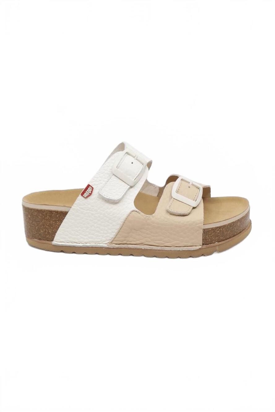 NEW ONFOOT women's naoshima platform sandal in nirvana beige/blanco